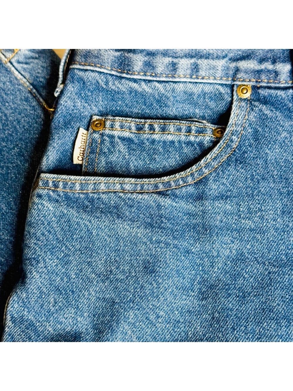 Carhartt Men’s Vintage Heavy Duty Blue Denim Relaxed Fit Jeans Size 44/32 - Picture 4 of 6